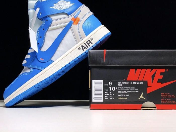 Jordan 1 Retro High Off-White University Blue “UNC” AQ0818-148